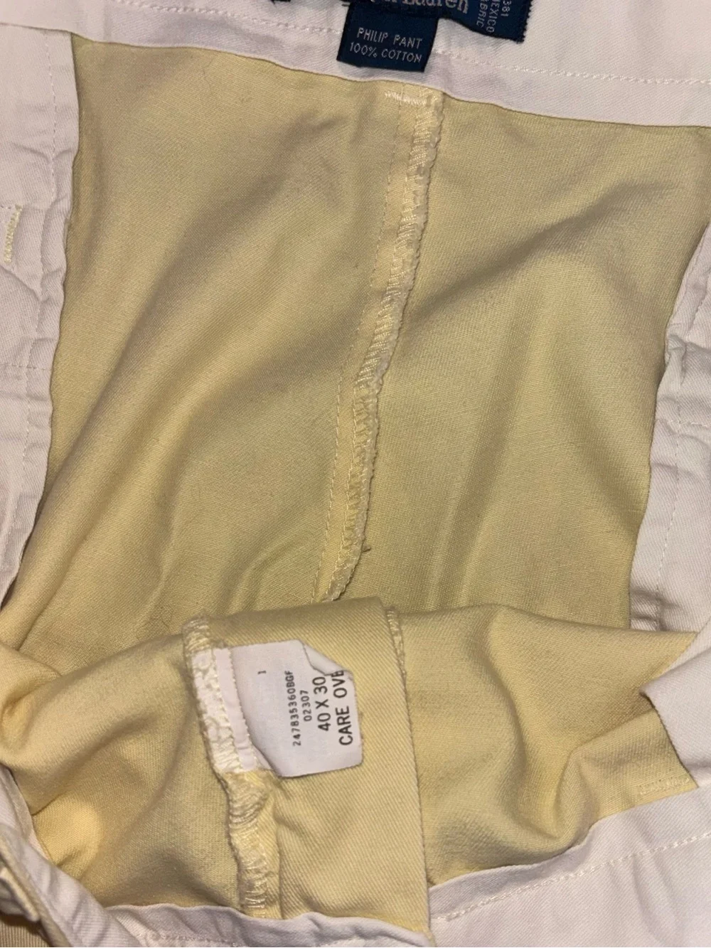 Men's Light Polo Ralph Lauren Yellow Chino Pants
